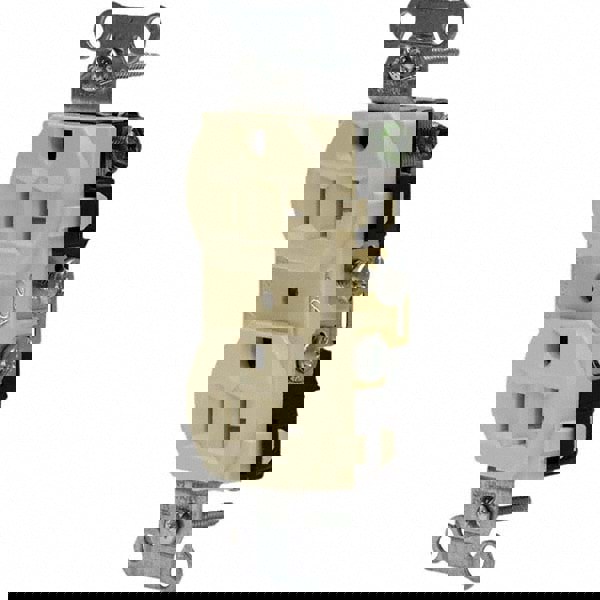 Straight Blade Duplex Receptacle: NEMA 5-20R, 20 Amps, Self-Grounding